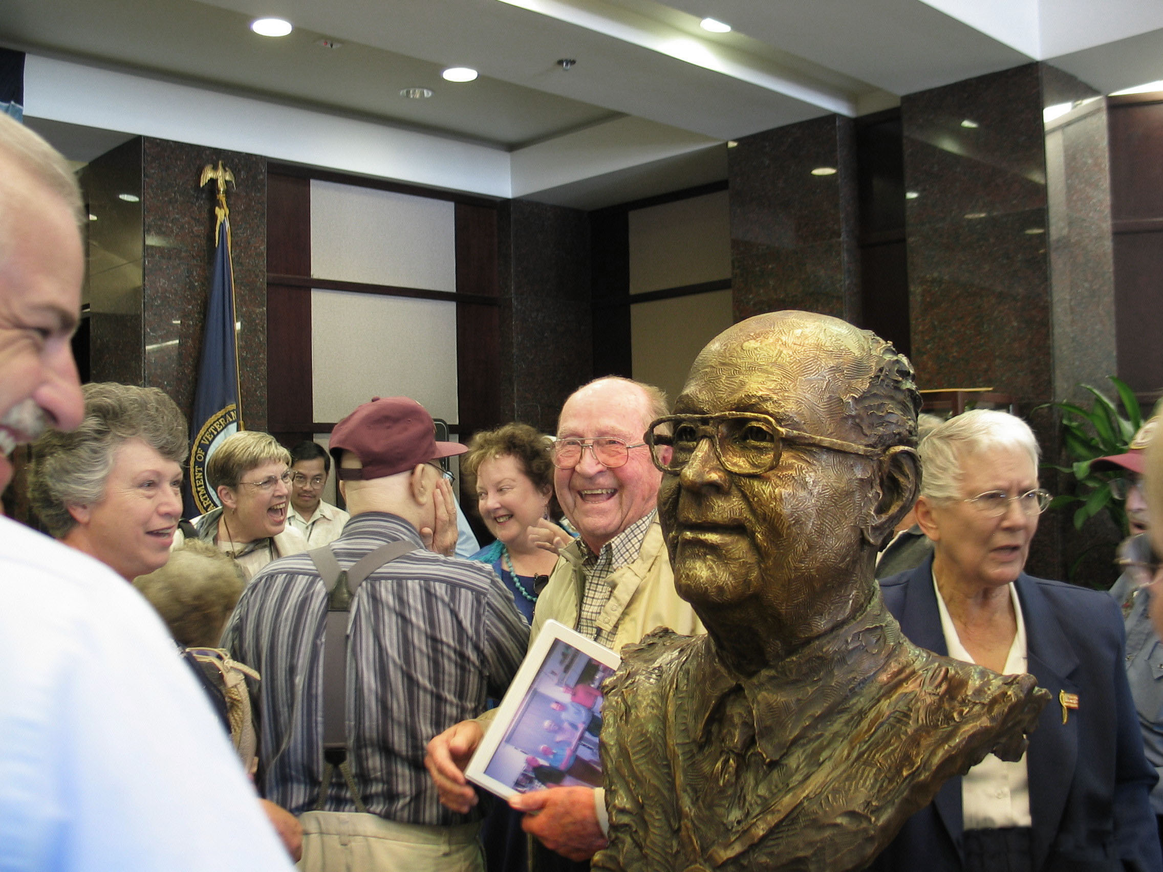 Frank Burger Bronze Bust unveliing at Veterans Building San Diego  