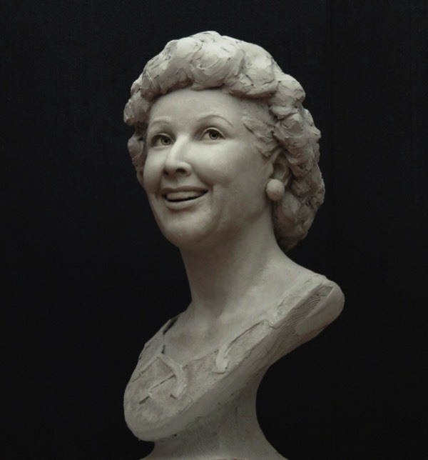 Bust of Vivian Vance clay for bronze