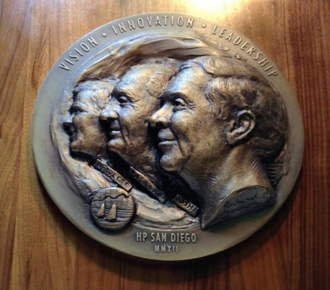 Bill Hewlett David Packard VJ Vyomesh Joshi Bronze plaque