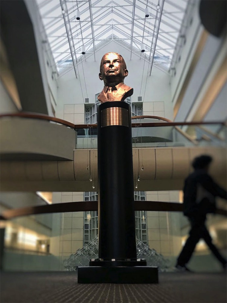 Mercury stainless steel sculpture installed at the Los Angeles Athletic Club