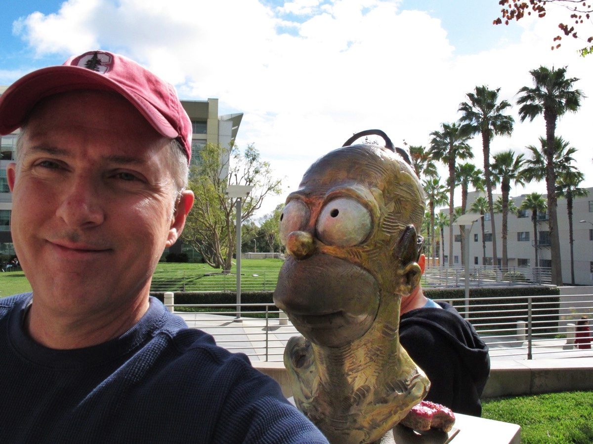 Homer Simpson Bronze Bust Installation with Richard Becker
