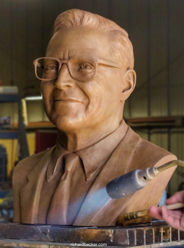 Bronze commissioned sculpture of James C Flood of San Francisco