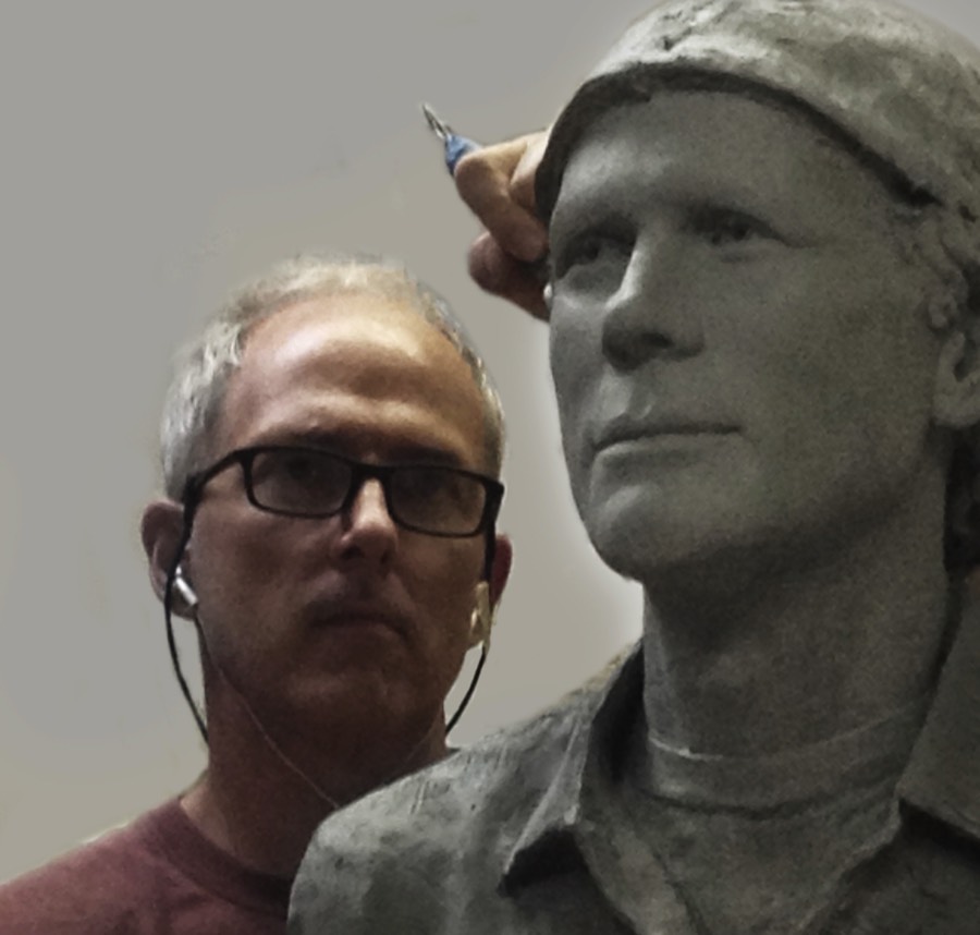 Ron Howard bust in studio