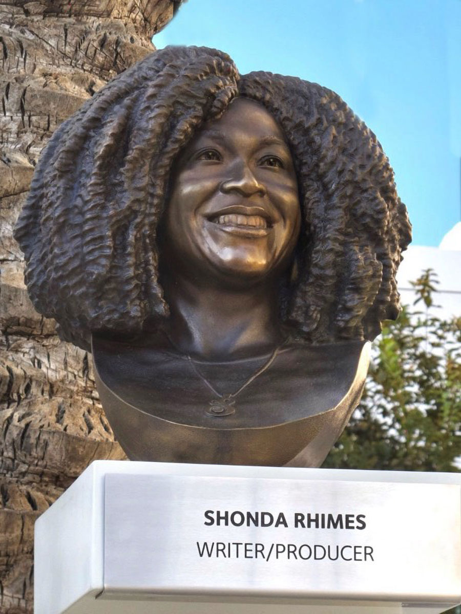 Bronze portrait bust of Shonda Rhimes for the Television Academy Emmys Hall of Fame