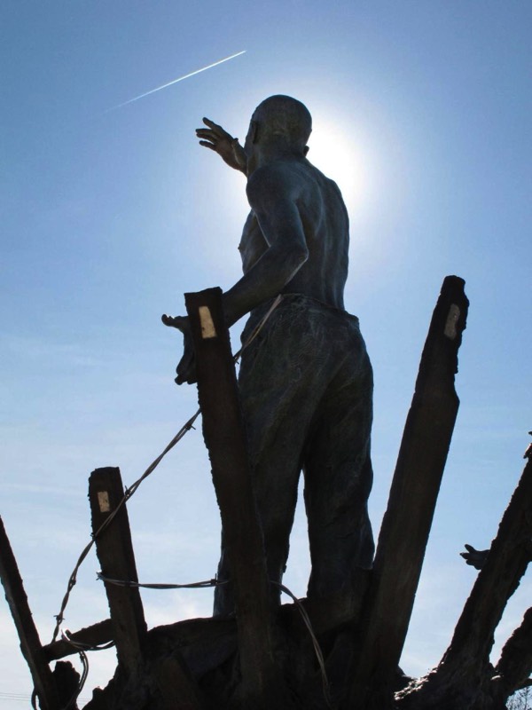 POW Monument Sculpture at Miramar Cemetery by Richard Becker view from rear