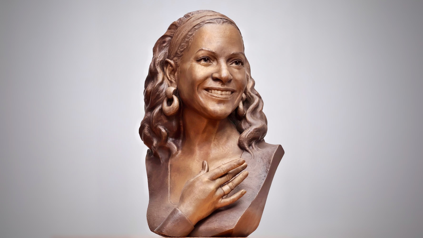 Bronze portrait bust of Debbie Allen for the Television Academy Emmys Hall of Fame, sculpted by Richard Becker