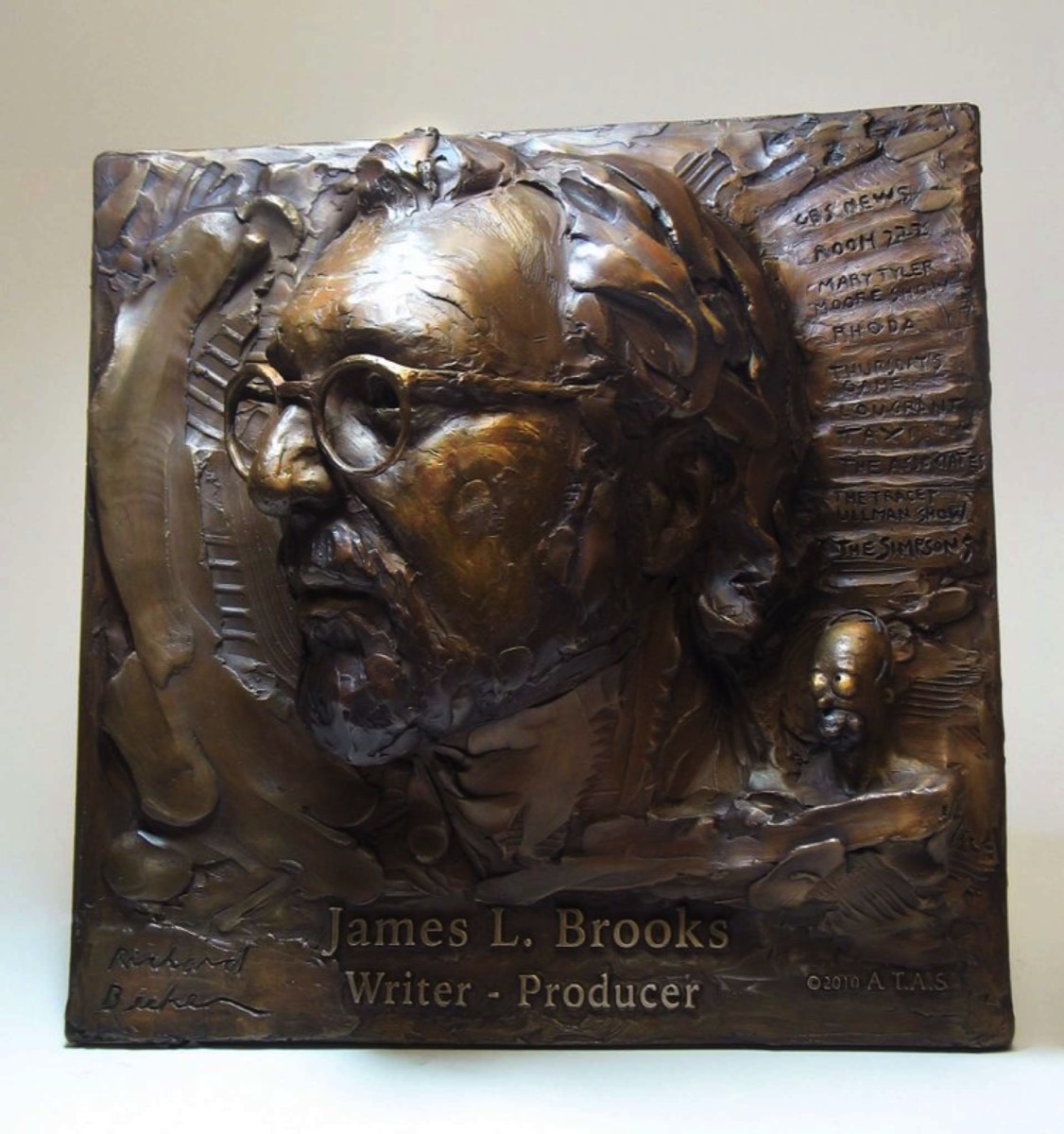James L Brooks Bronze with Homer Simpson