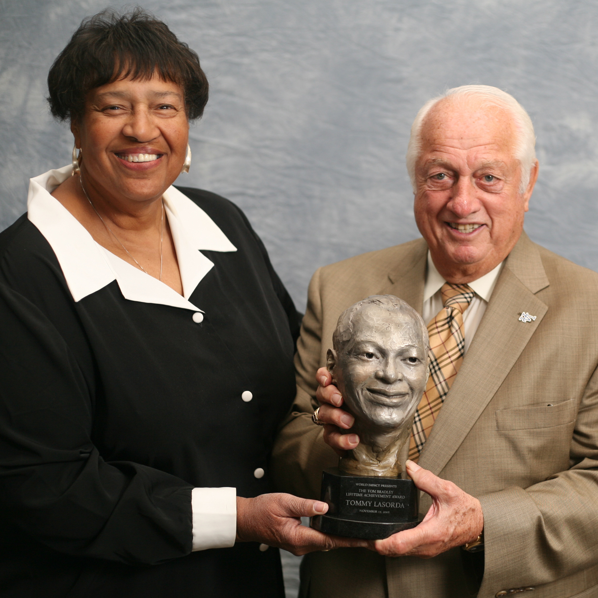 Mayor Tom Bradley Award with Tommy Lasorda and Lorraine Bradley