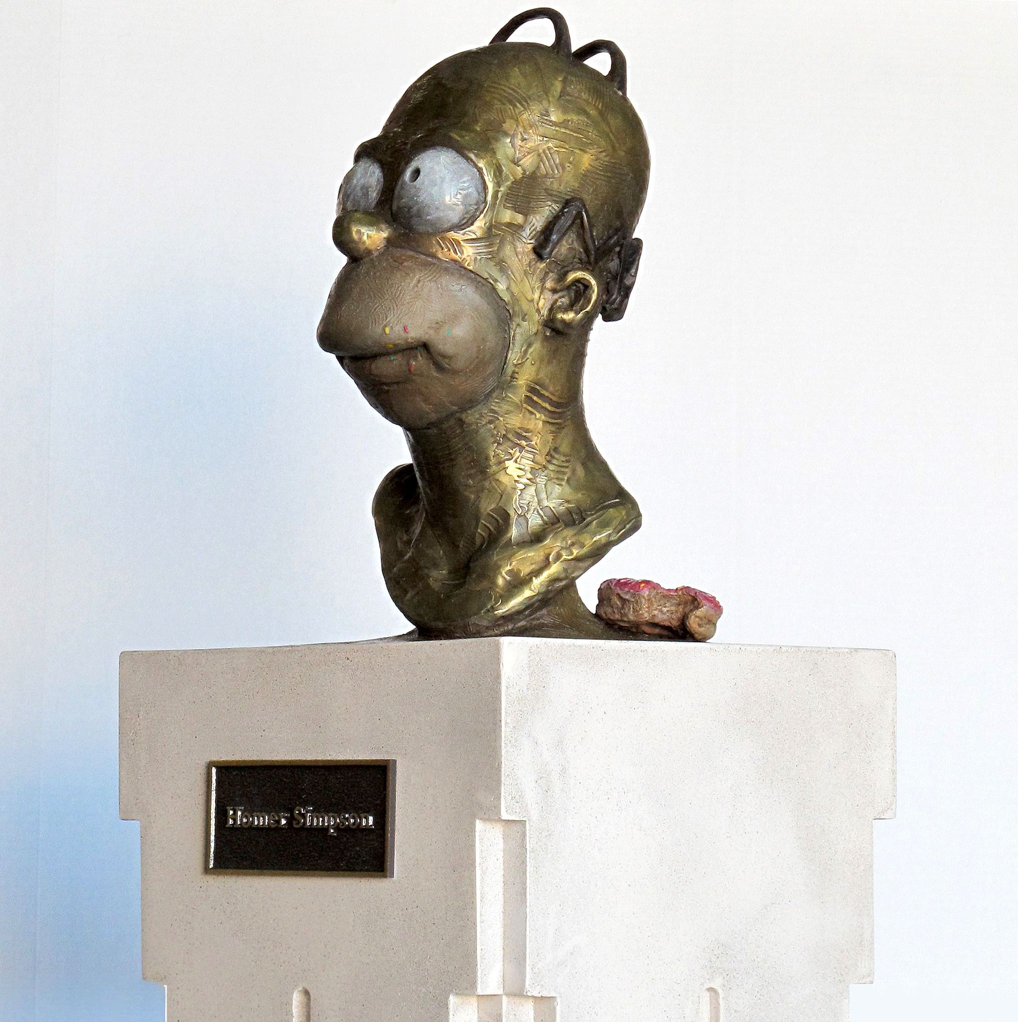Homer Simpson Bronze bust with donut Richard becker fox