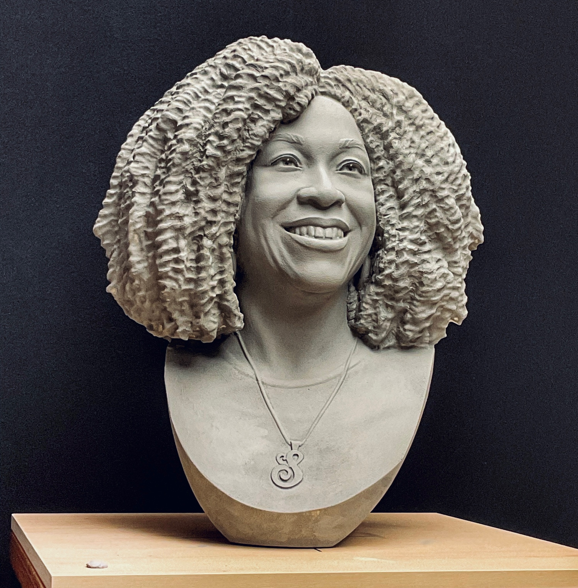 Shonda Rhimes bronze Bust in clay for Television Academy