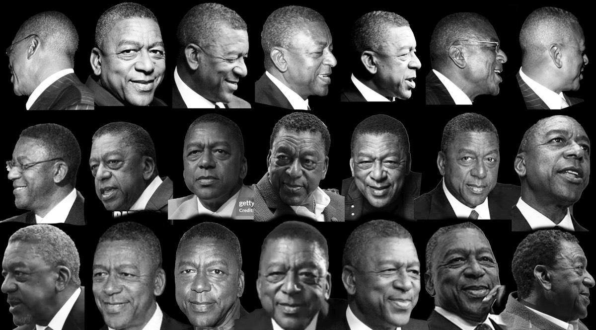 Images of Bob Johnson over the years at varous angles used to sculpt his bust