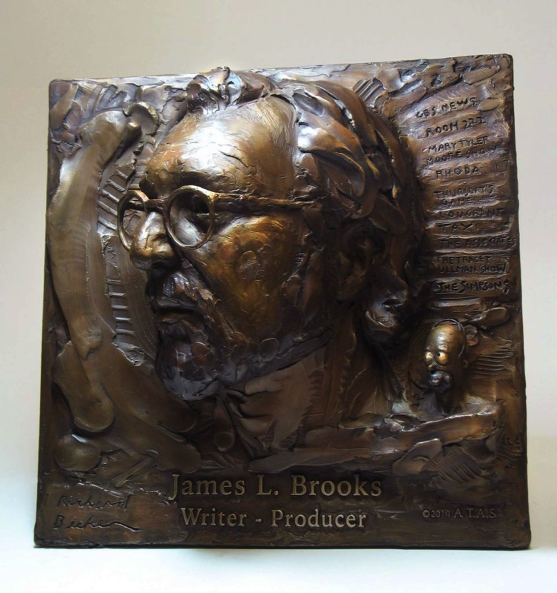 James L Brooks Bronze with Homer Simpson