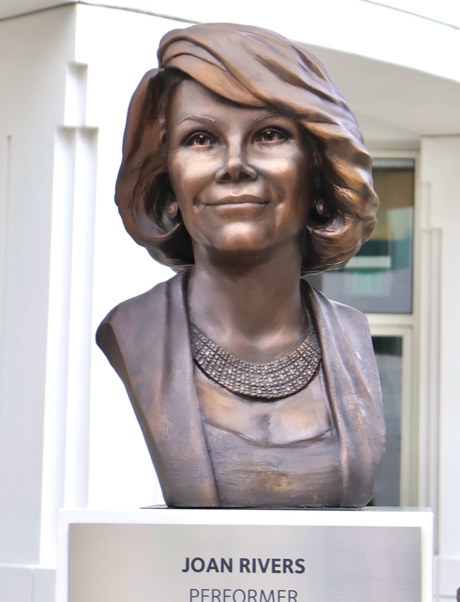 Joan Rivers Bronze Bust installed at ATAS Hall of Fame Garden