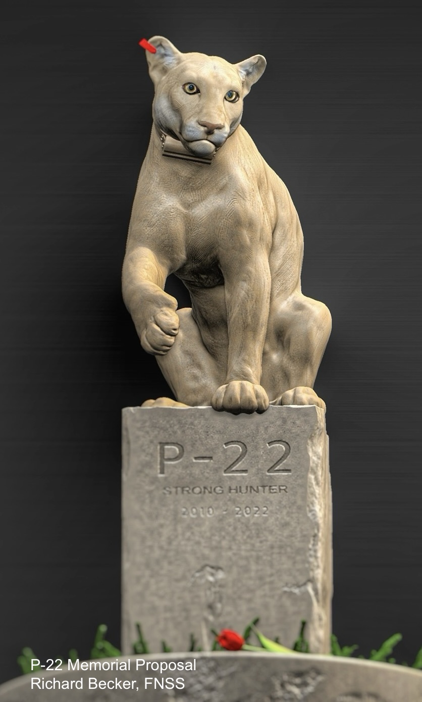 P-22 memorial concept for Griffith Park by Sculptor Richard Becker